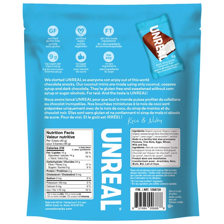 Unreal Dark Chocolate Coconut Mini Bars, 435 g