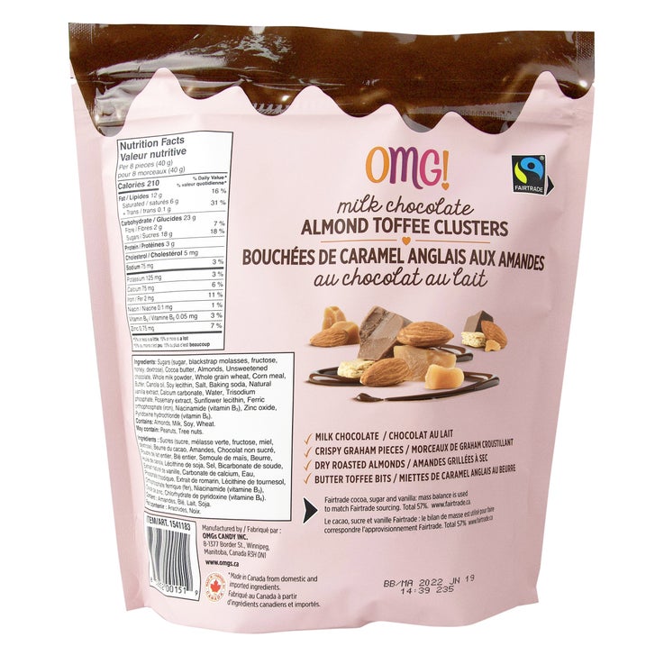 OMG! Milk Chocolate Almond & Toffee Clusters, 680 g