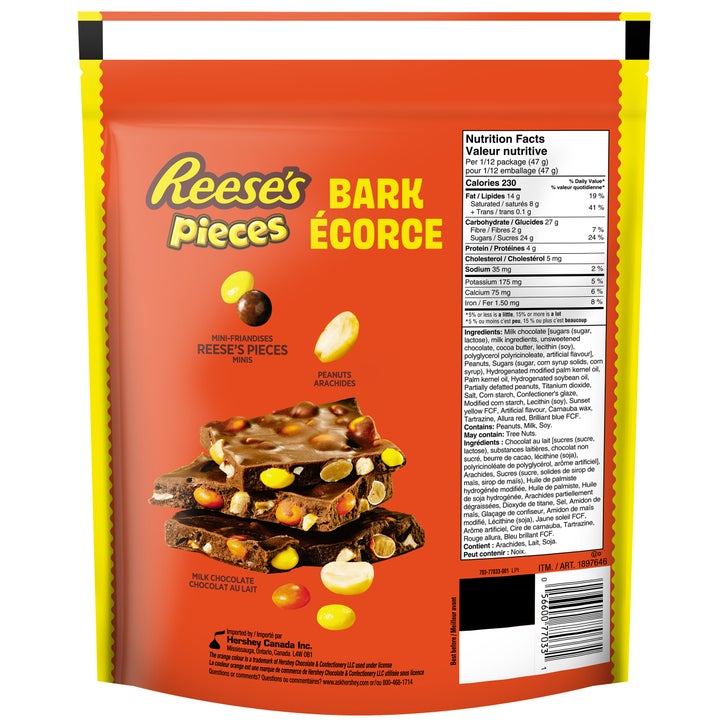 Reese's Pieces Milk Chocolate Pieces Bark, 566 g