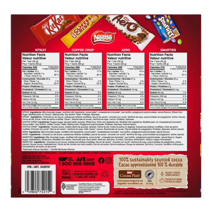 Nestlé Assorted Full Size Candy Bars, 1.08 kg