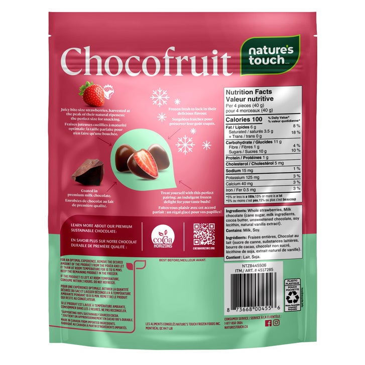 Nature's Touch ChocoFruit Milk Chocolate Covered Strawberry, 600 g