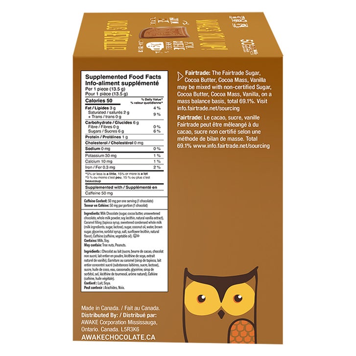 Awake Caramel Milk Chocolate Single Bites, 50 x 13.5 g