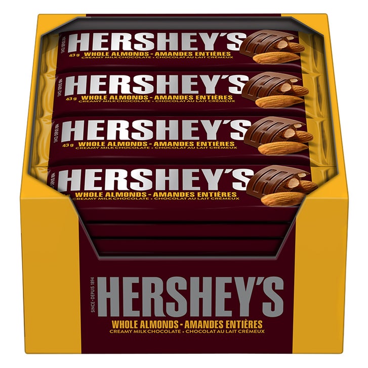 Hershey's Whole Almond Creamy Milk Chocolate Bars, 36 × 43 g